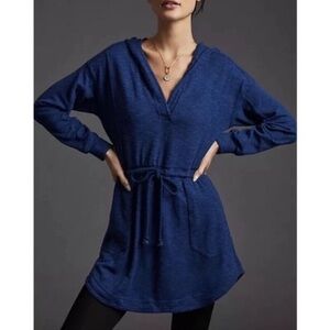 Daily Practice Afterglow Anthropologie Blue Dress Hood Drawstring Large New NWT